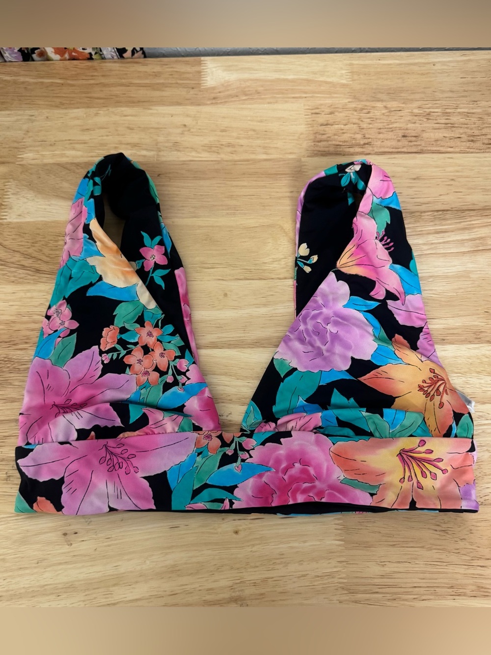 Billabong Tropical Floral Deep Cut Bikini Top